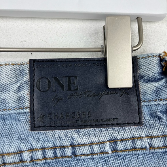 one x one teaspoon Chargers distressed denim cutoff jean shorts - Picture 4 of 11